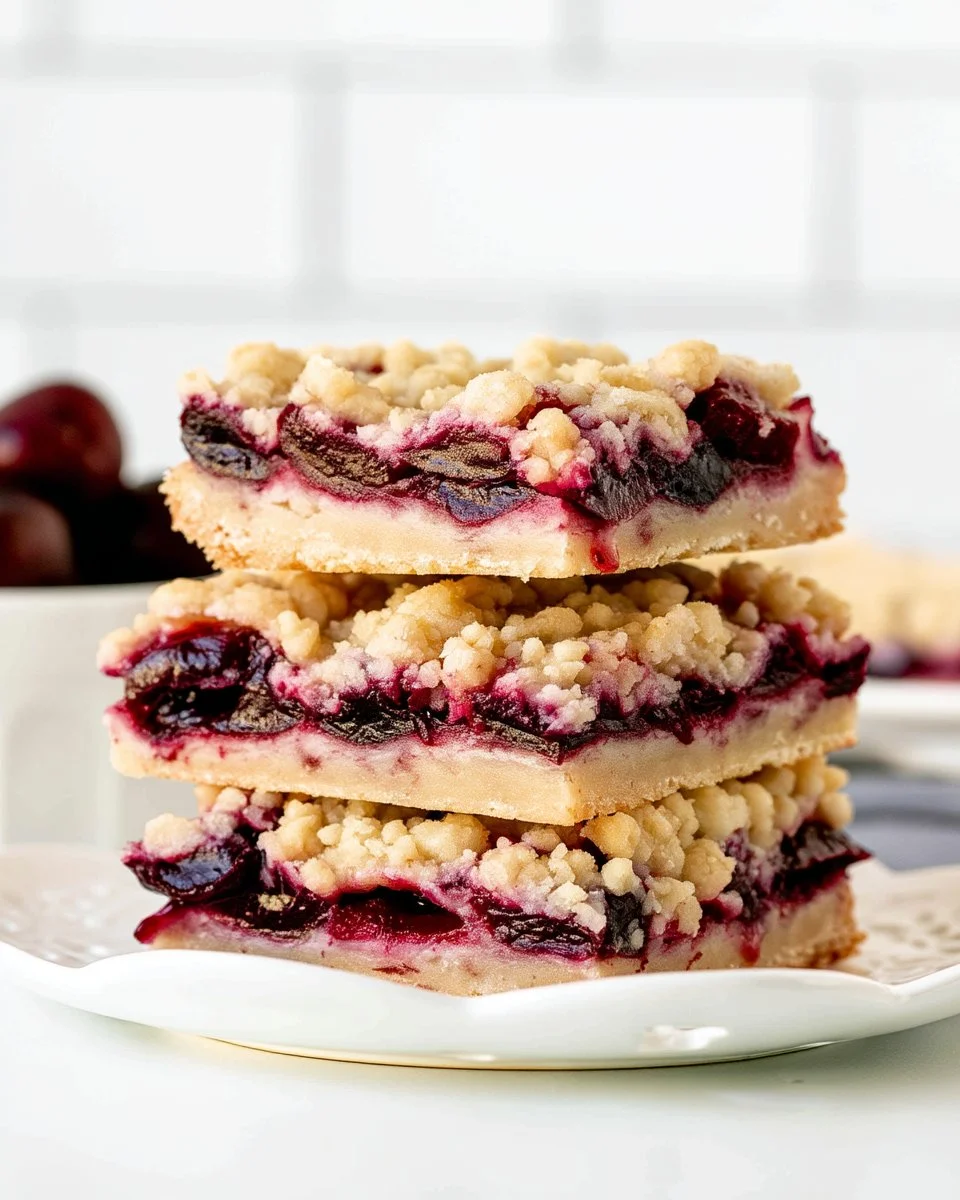 Delicious cherry crumb bars made with fresh cherries and crumb topping