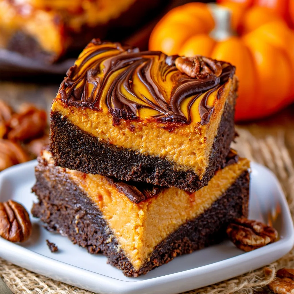 pumpkin-cheesecake-brownies-extra-creamy-2026-08-20-173937 Extra creamy pumpkin cheesecake brownies topped with pumpkin spice