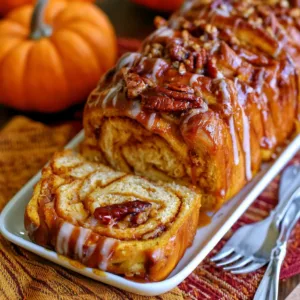 Freshly baked Pumpkin Pull Apart Bread with warm spices and a golden crust