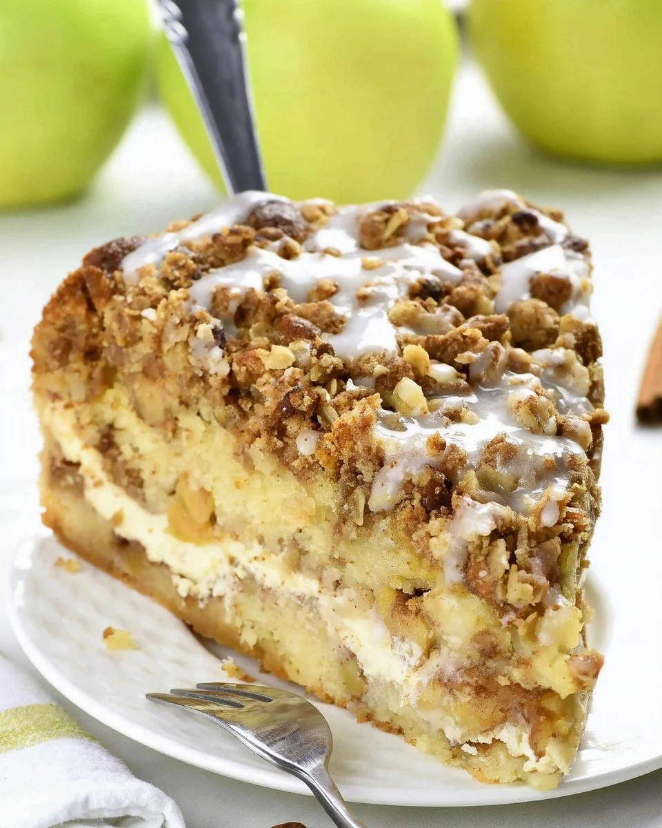 apple-coffee-cake-cream-cheese-filling-2026-09-08-201940 Slice of apple coffee cake with cream cheese filling on a plate