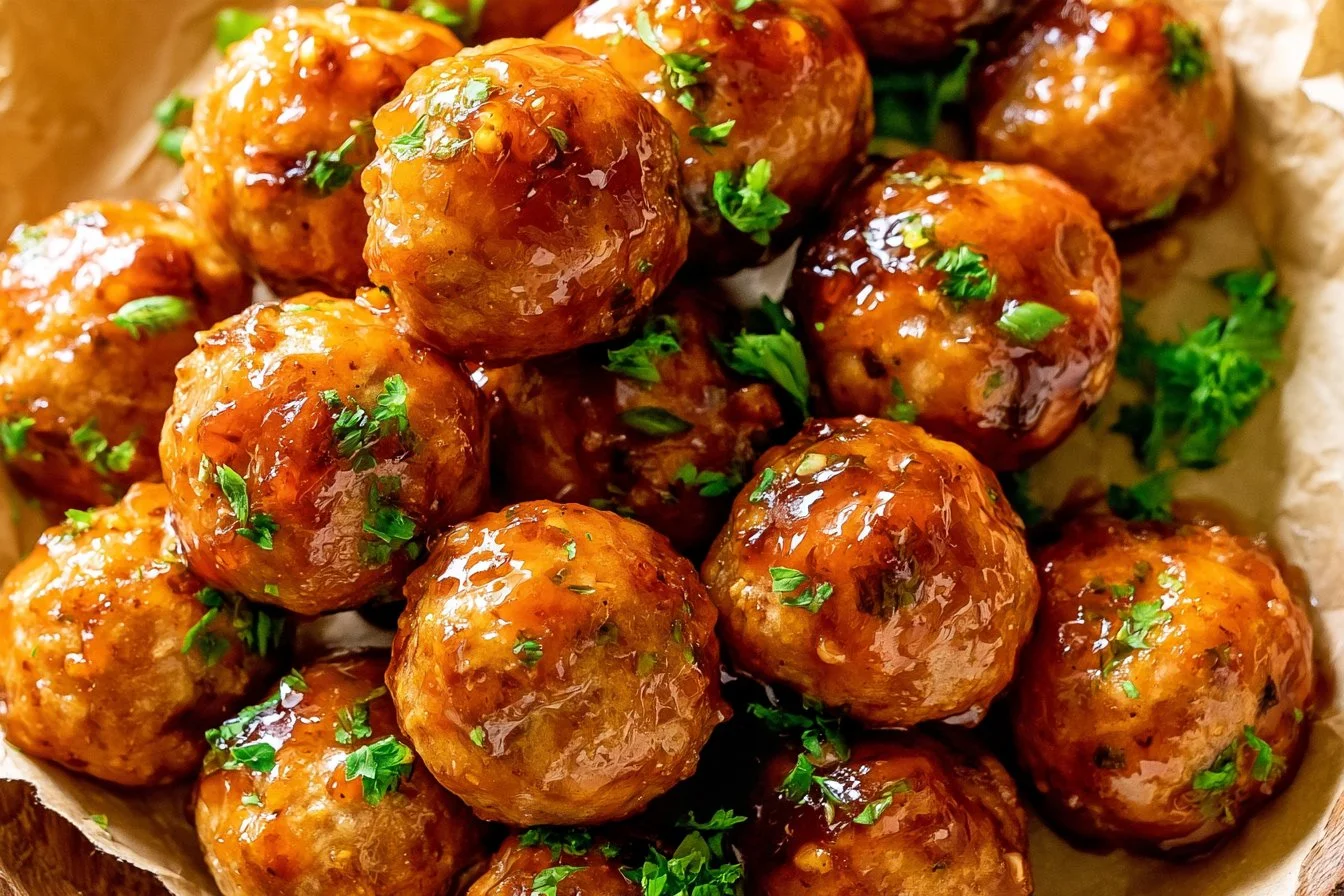 air-fryer-firecracker-chicken-meatballs-recipe-2026-10-08-192001 Air Fryer Firecracker Chicken Meatballs served with dipping sauce