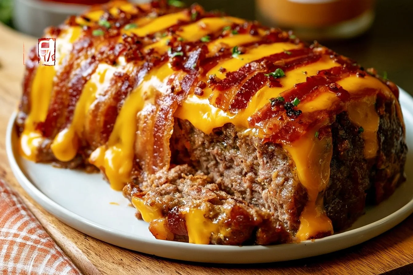 Cheeseburger Meatloaf | Ground beef and bacon recipes, Ground beef recipes with bacon, Bacon cheeseburger meatloaf recipe