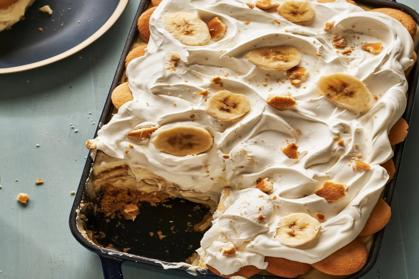 Delicious easy banana pudding lasagna with creamy layers and bananas