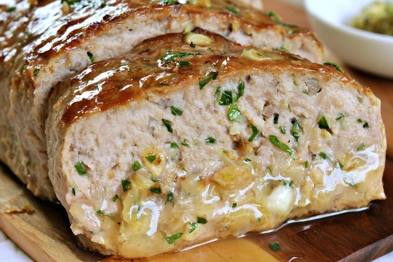 Herb and Garlic Meatloaf with Garlic Butter Sauce