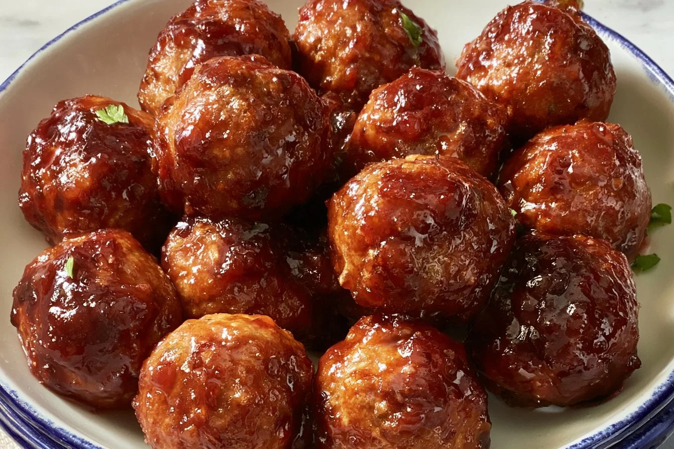 Slow Cooker Raspberry Balsamic Meatballs